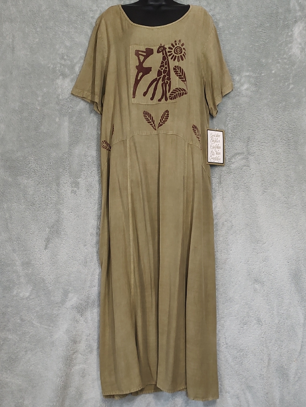 Bohemian Olive Embroidered Maxi Dress